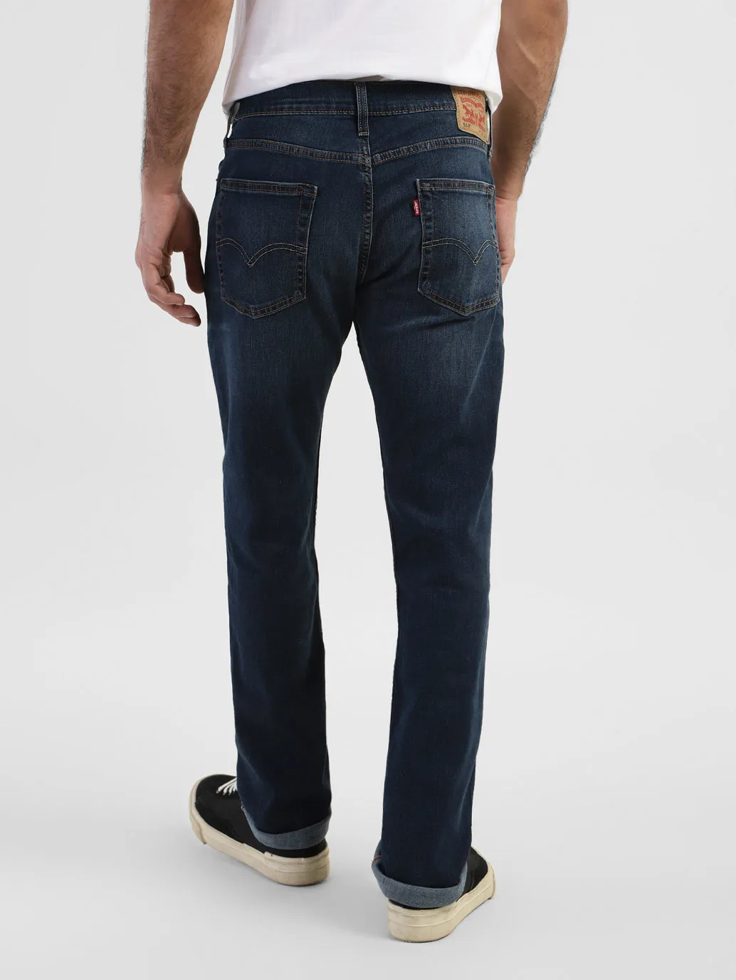 Men's 513 Blue Slim Straight Fit Mid Rise Jeans
