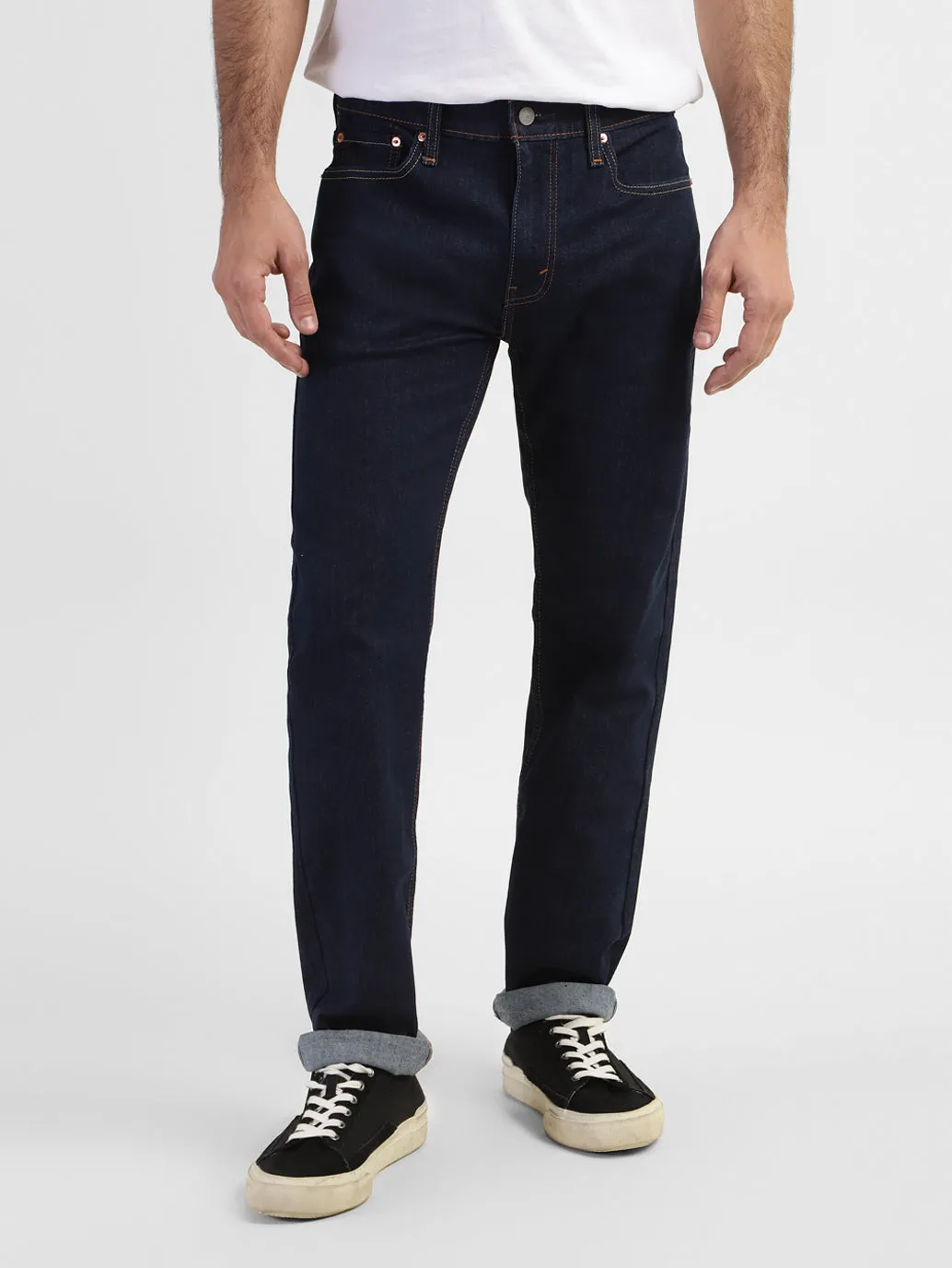 Men's 513 Blue Slim Straight Fit Mid Rise Jeans
