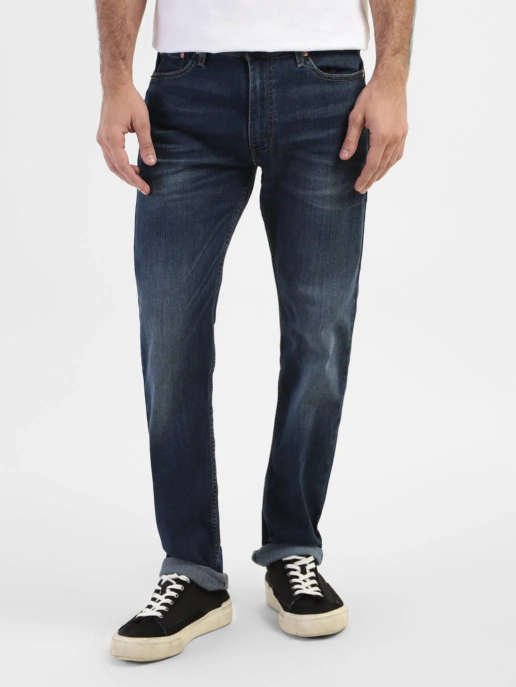 Men's 513 Blue Slim Straight Fit Mid Rise Jeans