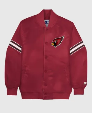 Men's Arizona Cardinals Satin Full-Snap Jacket In Red