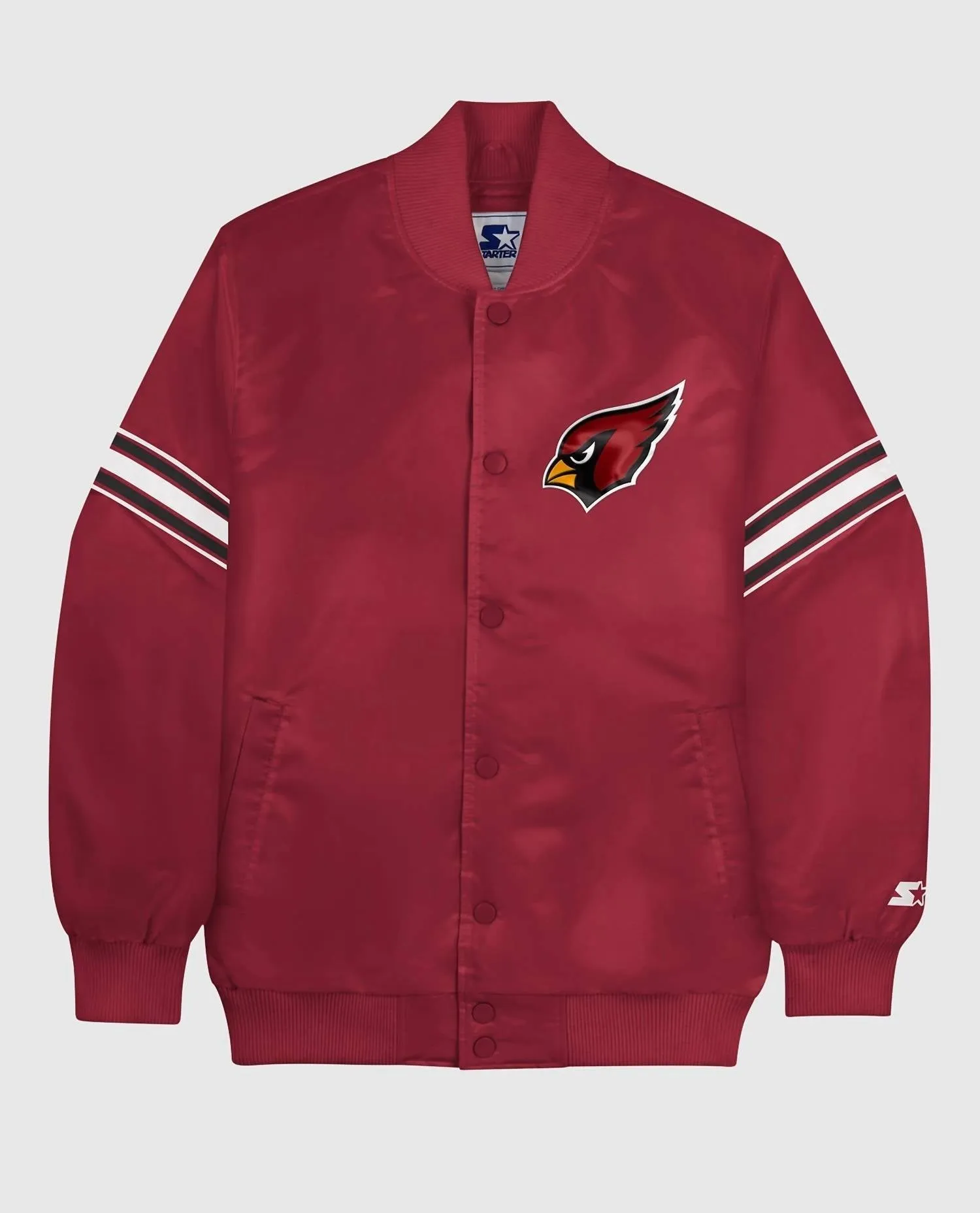 Men's Arizona Cardinals Satin Full-Snap Jacket In Red