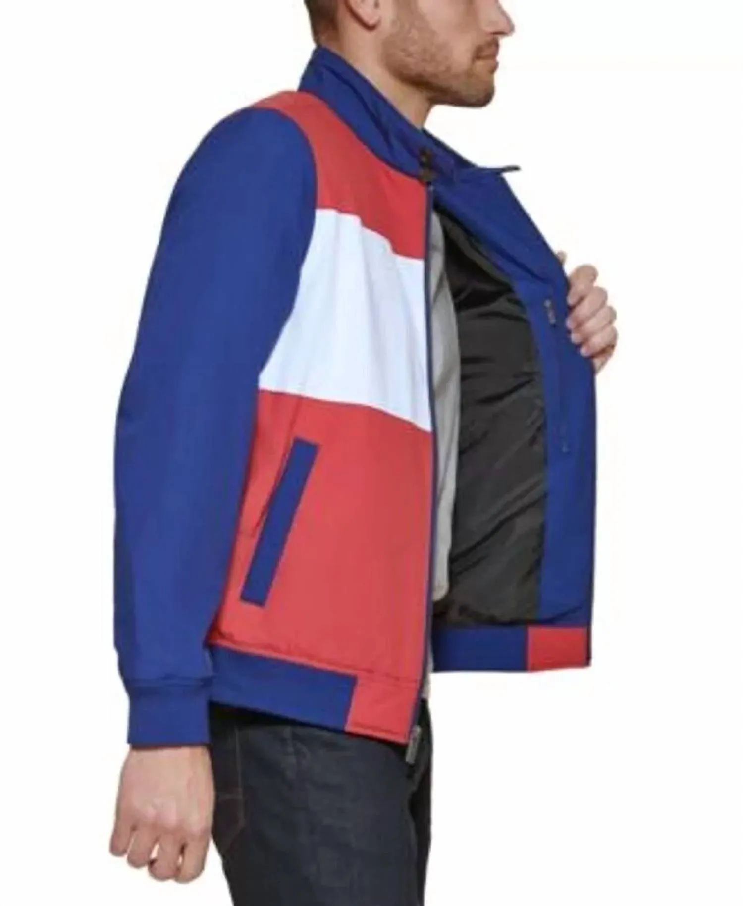 Men's Bomber Jacket In Red, Blue, White