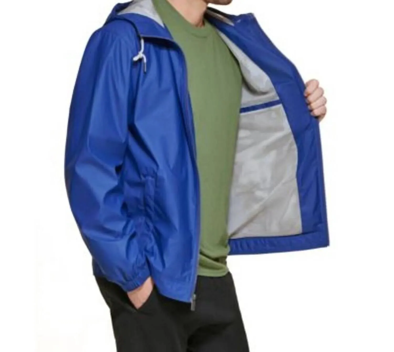 Men's Bomber Jacket With Hoodie In Blue