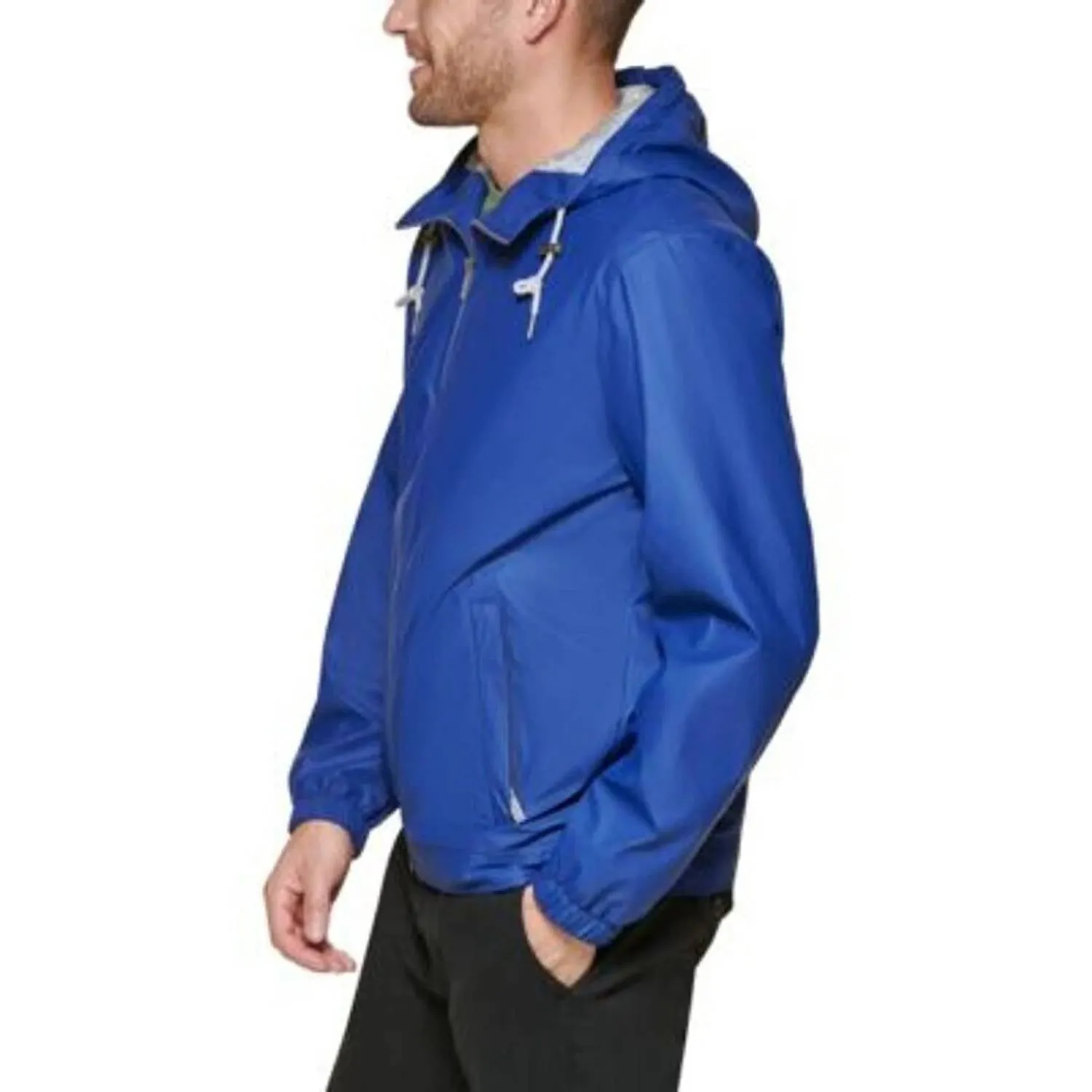 Men's Bomber Jacket With Hoodie In Blue