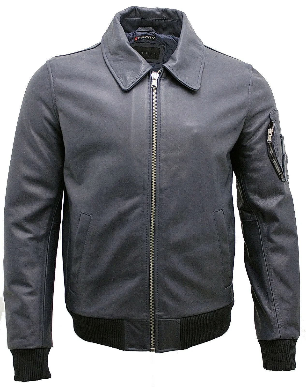 Mens Cowhide Analine Leather A2 US Airforce Bomber Jacket