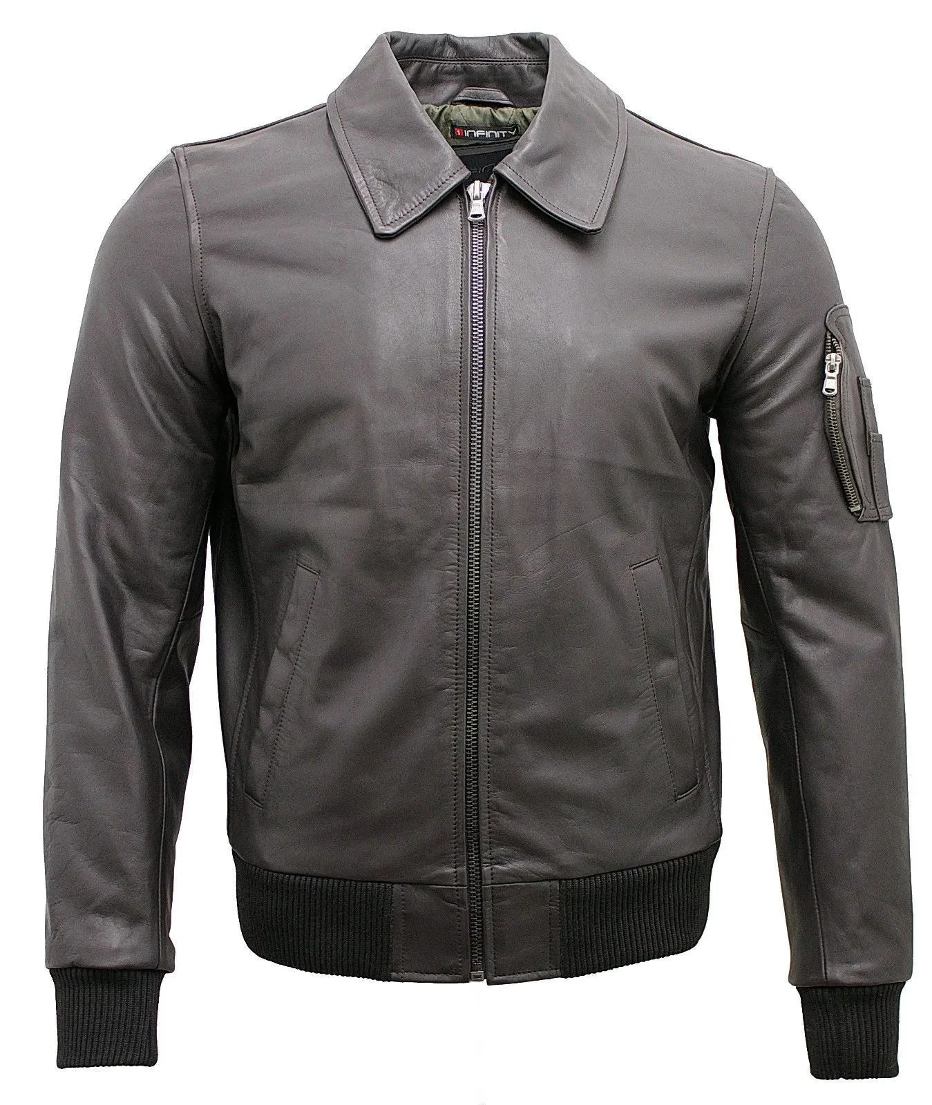 Mens Cowhide Analine Leather A2 US Airforce Bomber Jacket