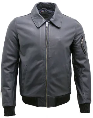 Mens Cowhide Analine Leather A2 US Airforce Bomber Jacket