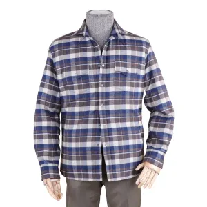 Men's Dylan Giacca Quilted Flannel Shirt Jacket In Brown