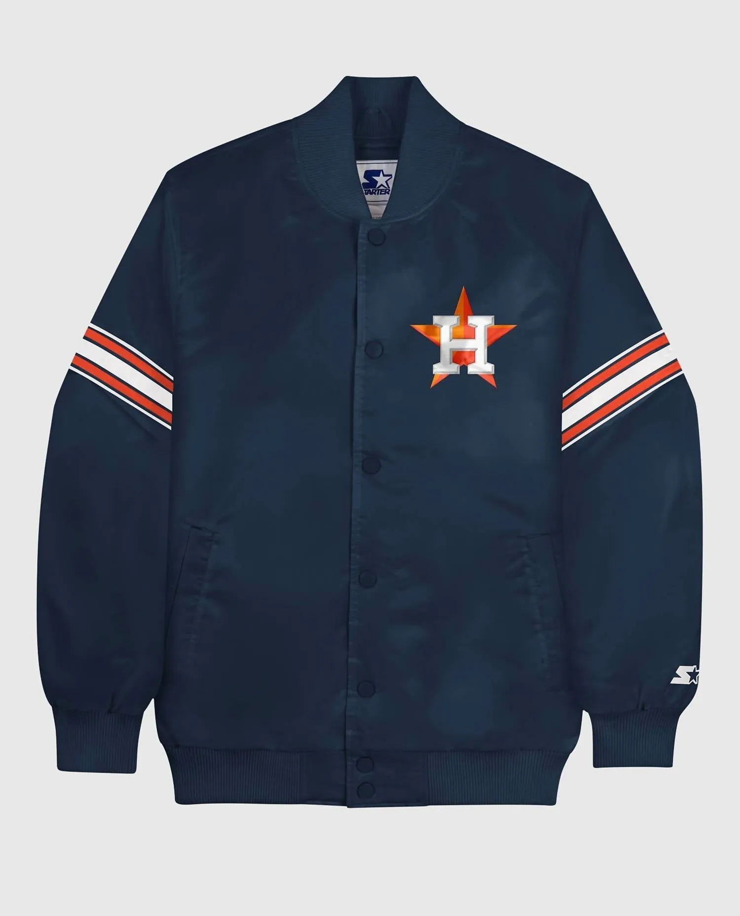 Men's Houston Astros Satin Full-Snap Jacket In Navy