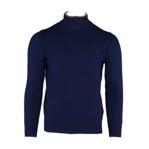 Men's Merino Wool Quarter Zip Sweater In Navy