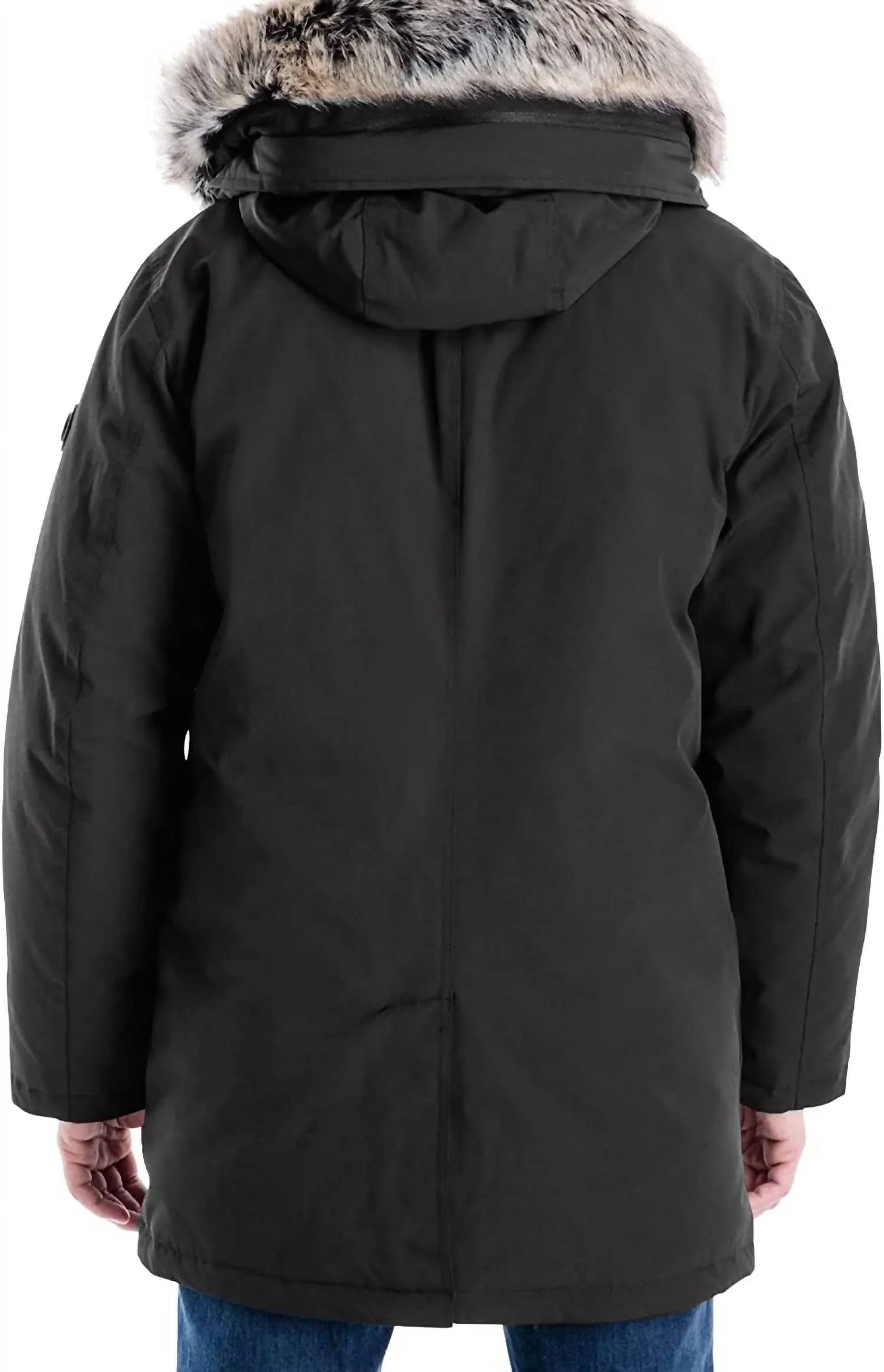 Men's Mmk791896 Heavyweight Hooded Snorkel Parka Coat With Bib In Black