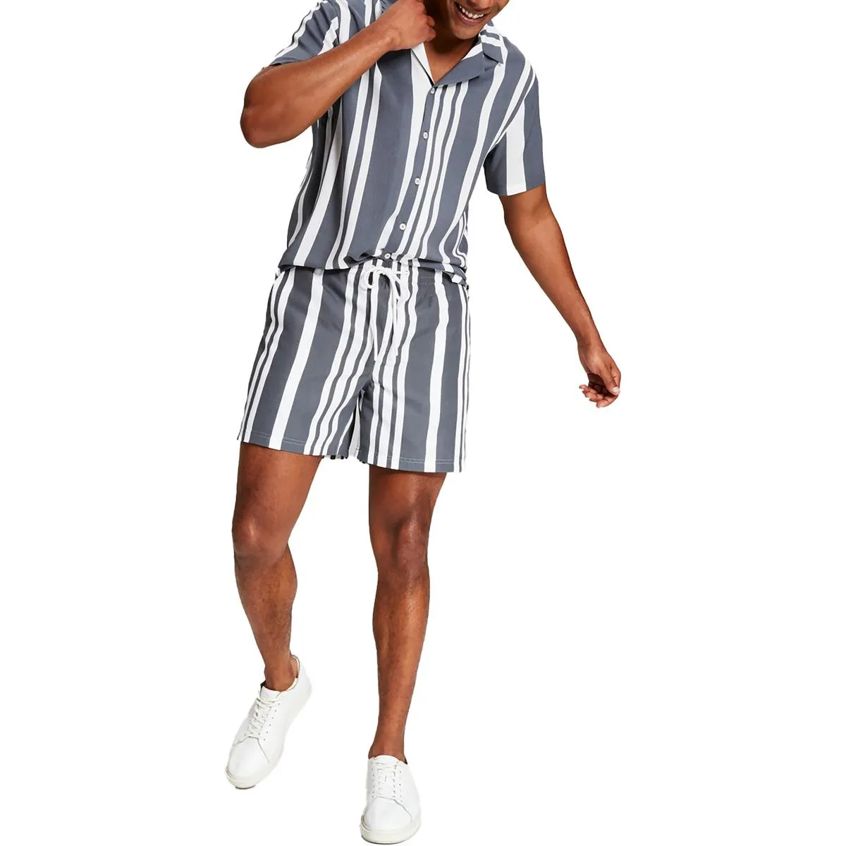 Mens Regular Fit Drawstring Flat Front