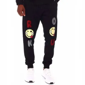 Men's Rhinestone No Hard Feelings Sweatpant In Black