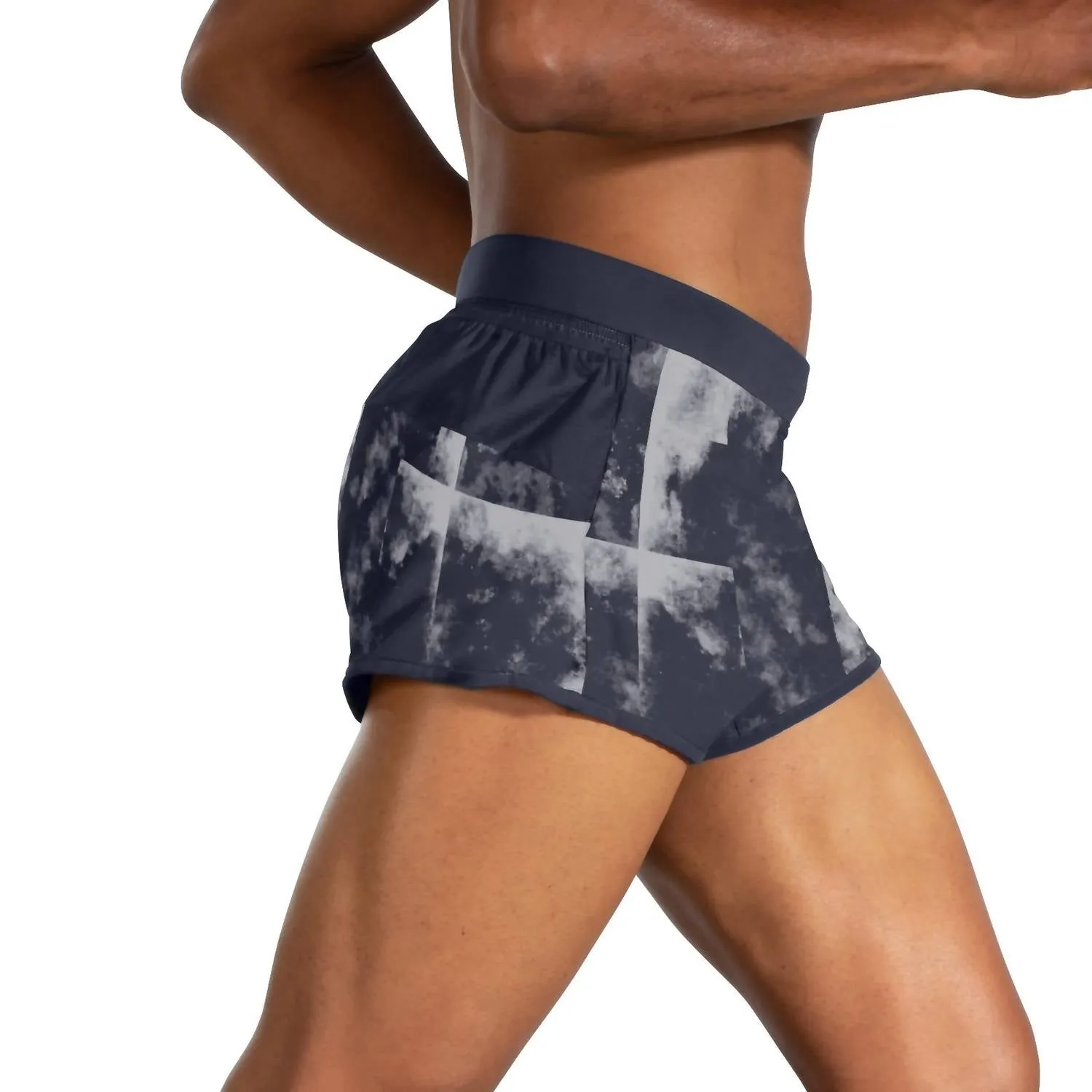 Men's Sherpa 3" Split Short In Concrete Cloud Dye Print