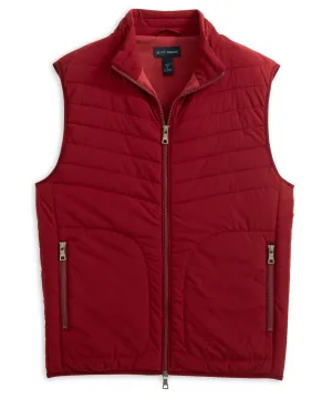 Men's Stretch Nylon Puffer Vest In Burgundy