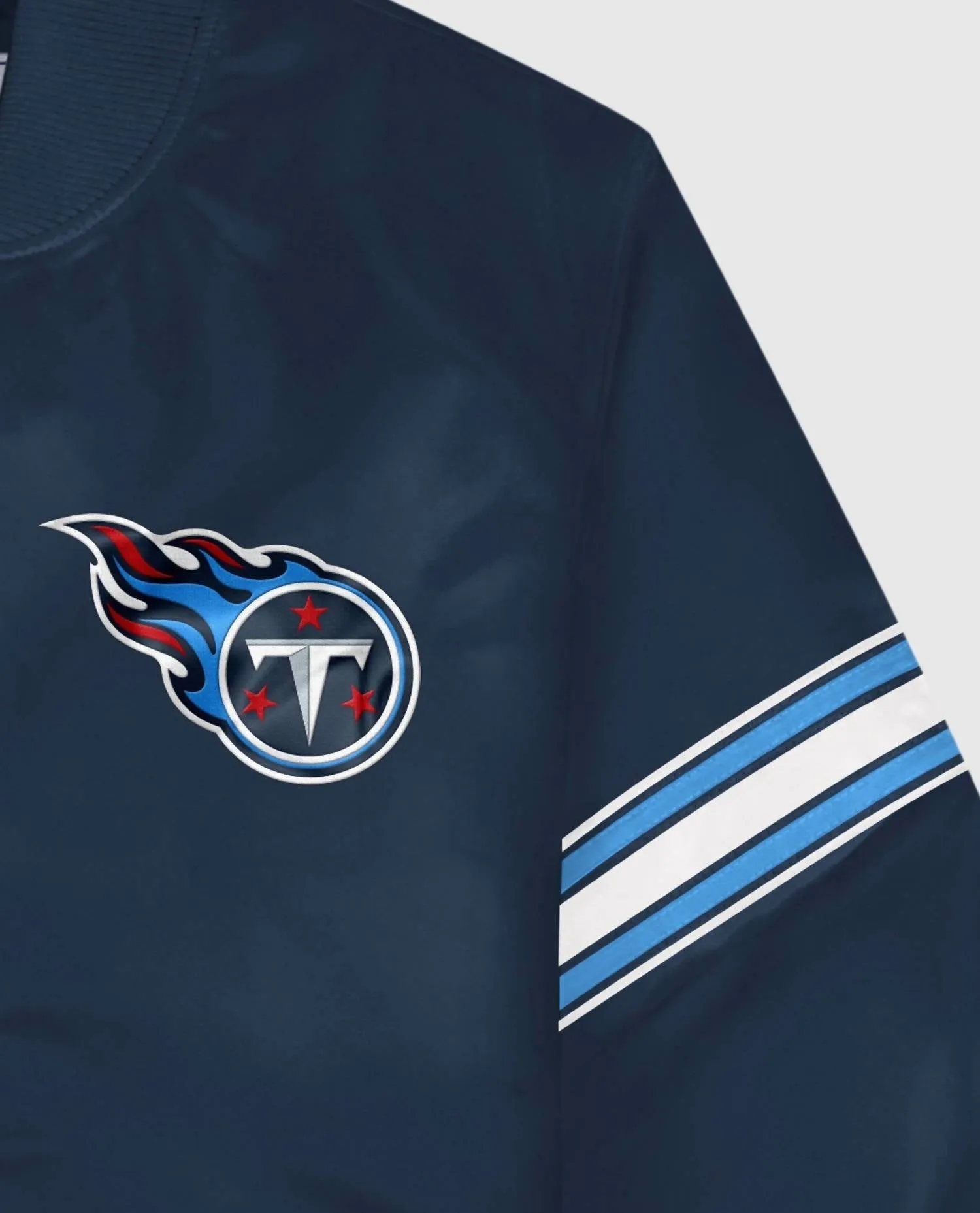 Men's Tennessee Titans Satin Full-Snap Jacket In Navy