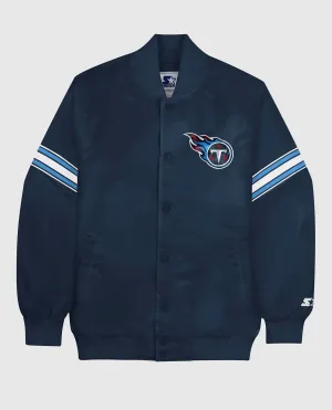 Men's Tennessee Titans Satin Full-Snap Jacket In Navy