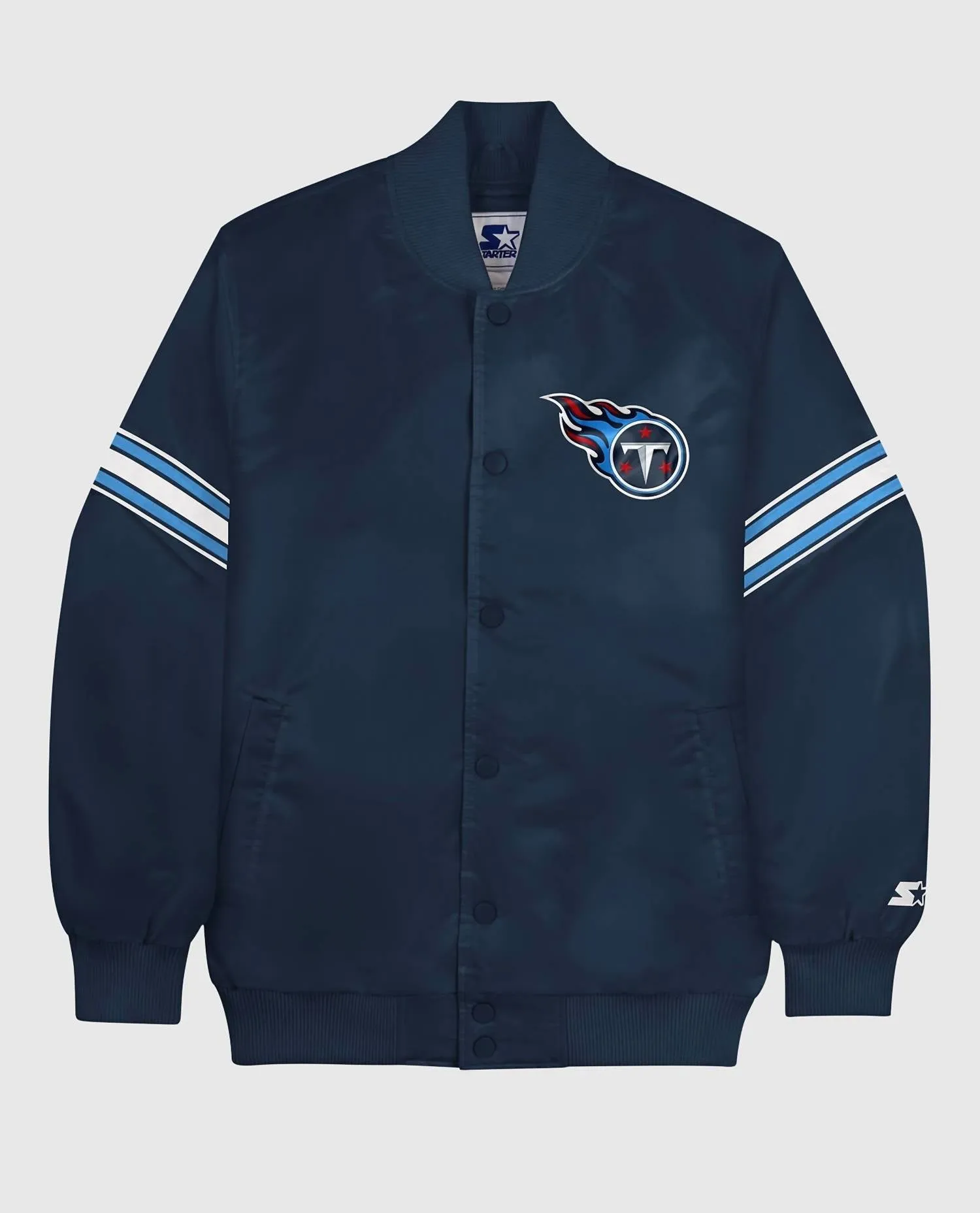 Men's Tennessee Titans Satin Full-Snap Jacket In Navy