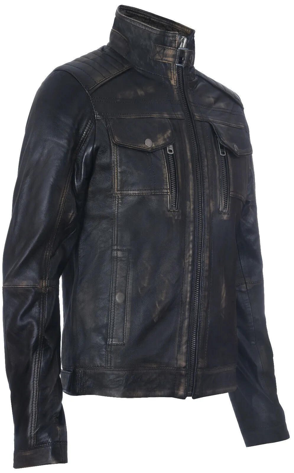 Men's Vintage Leather Biker Jacket-Cape Town
