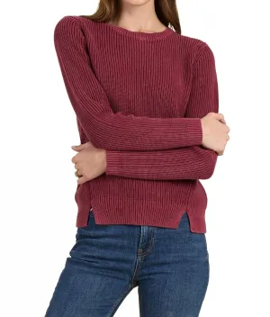Mineral Wash Shaker Sweater In Cayenne