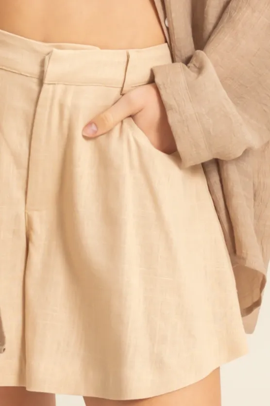 Mylah Flared Linen Shorts