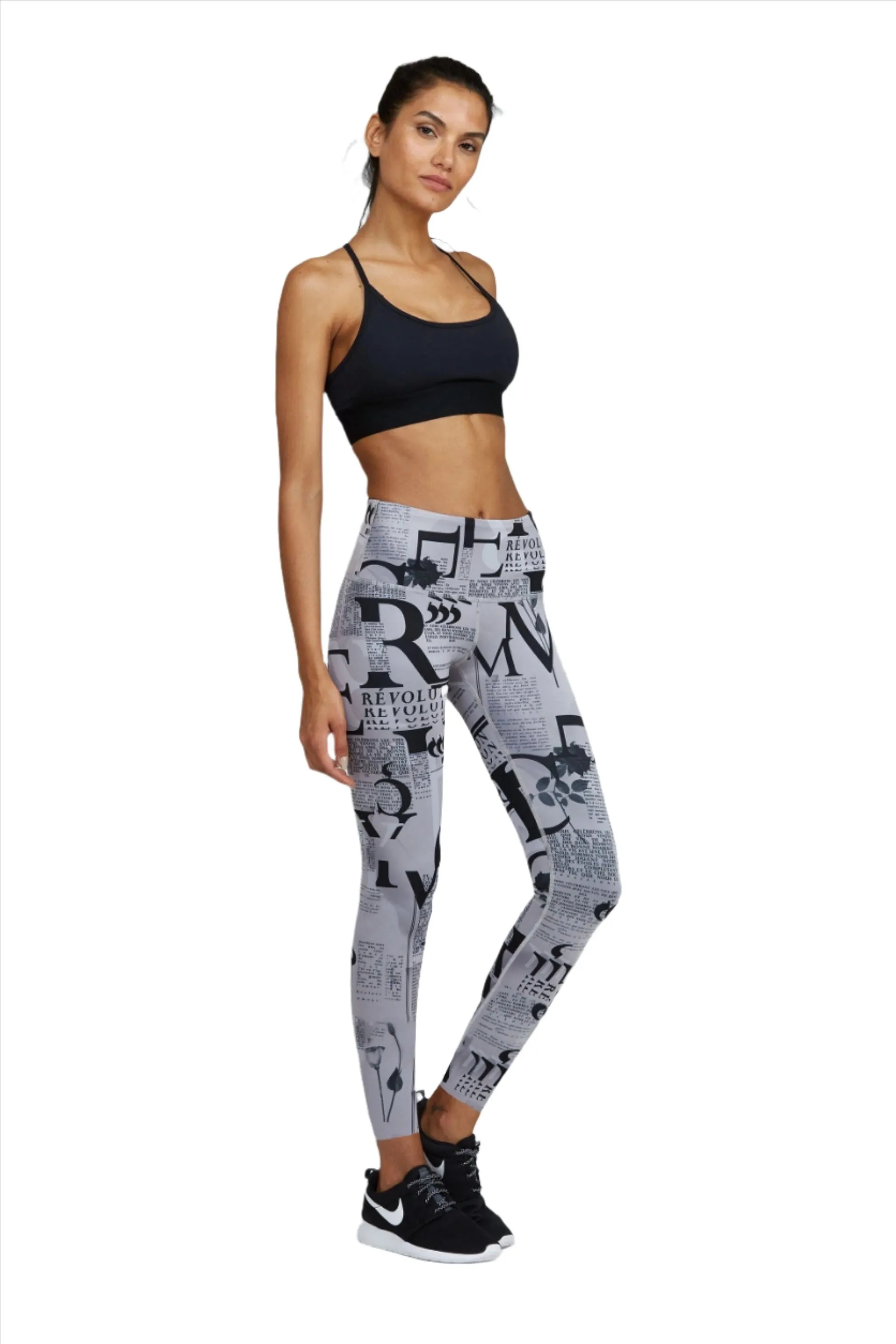 Noli Yoga Revo Legging News Paper Print