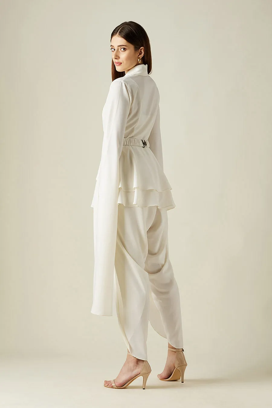 Ocean Pearl Co-Ord Set With Embellished Belt