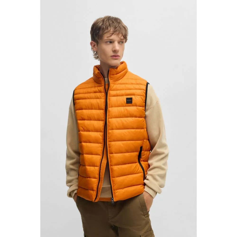 Packable slim-fit gilet in water-repellent fabric