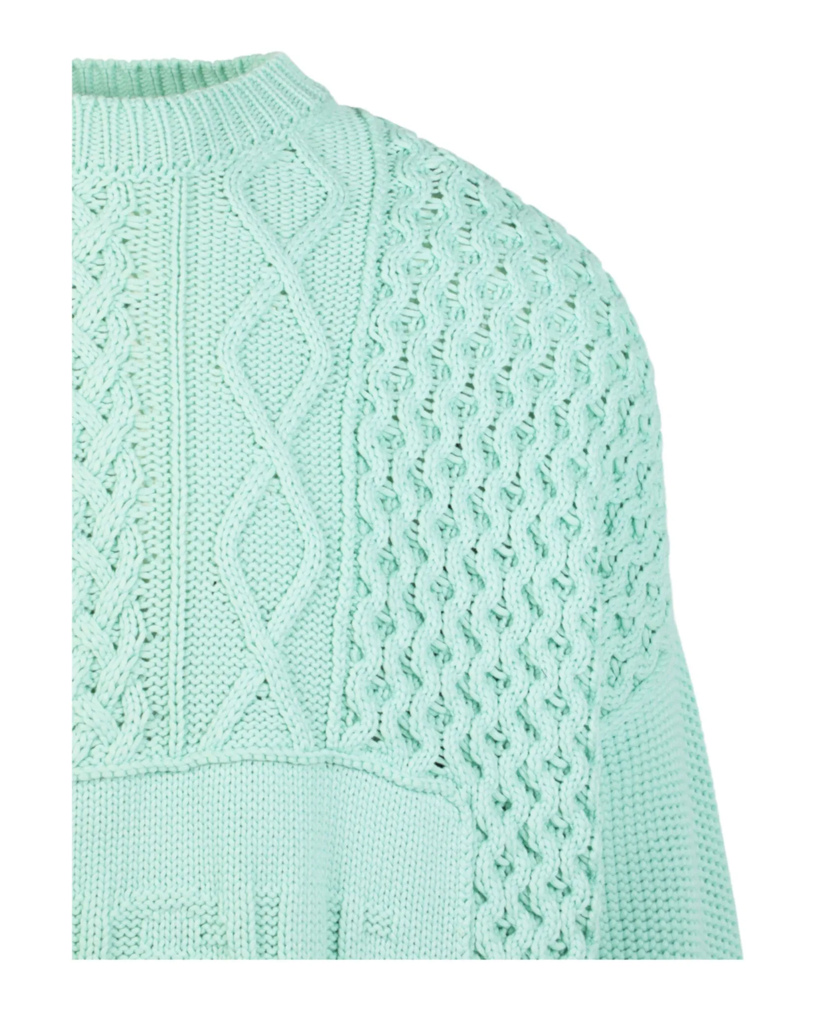 Patchwork Knit Crewneck Sweater