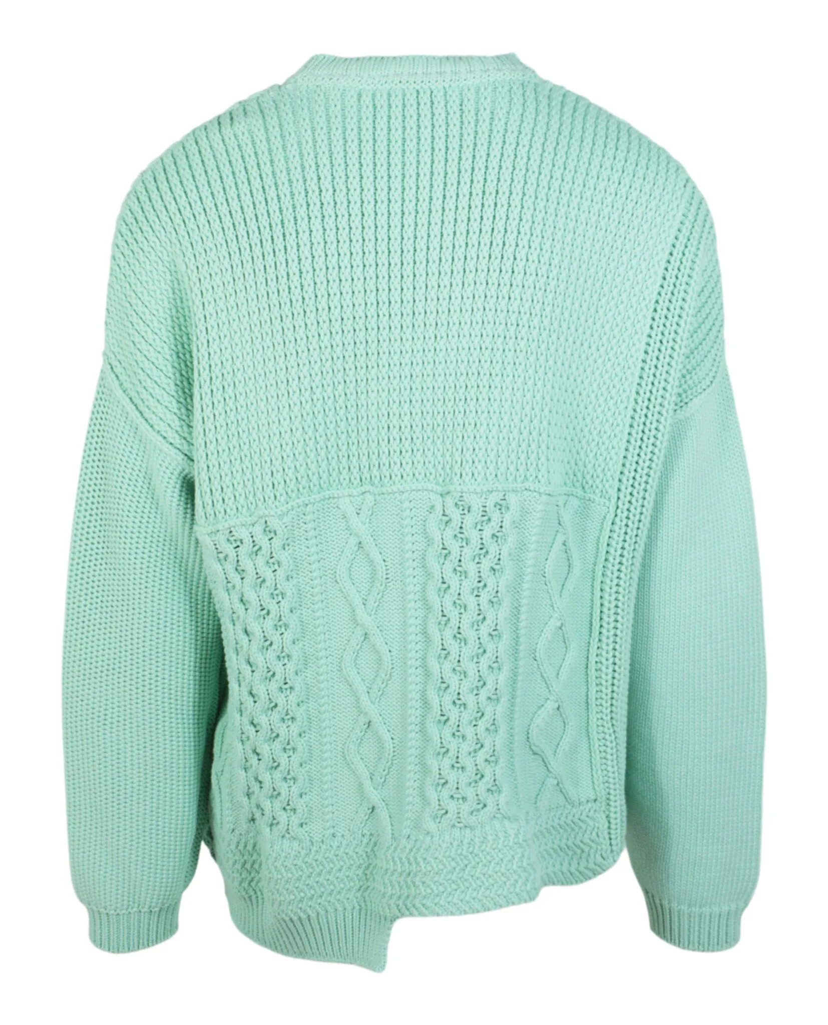 Patchwork Knit Crewneck Sweater