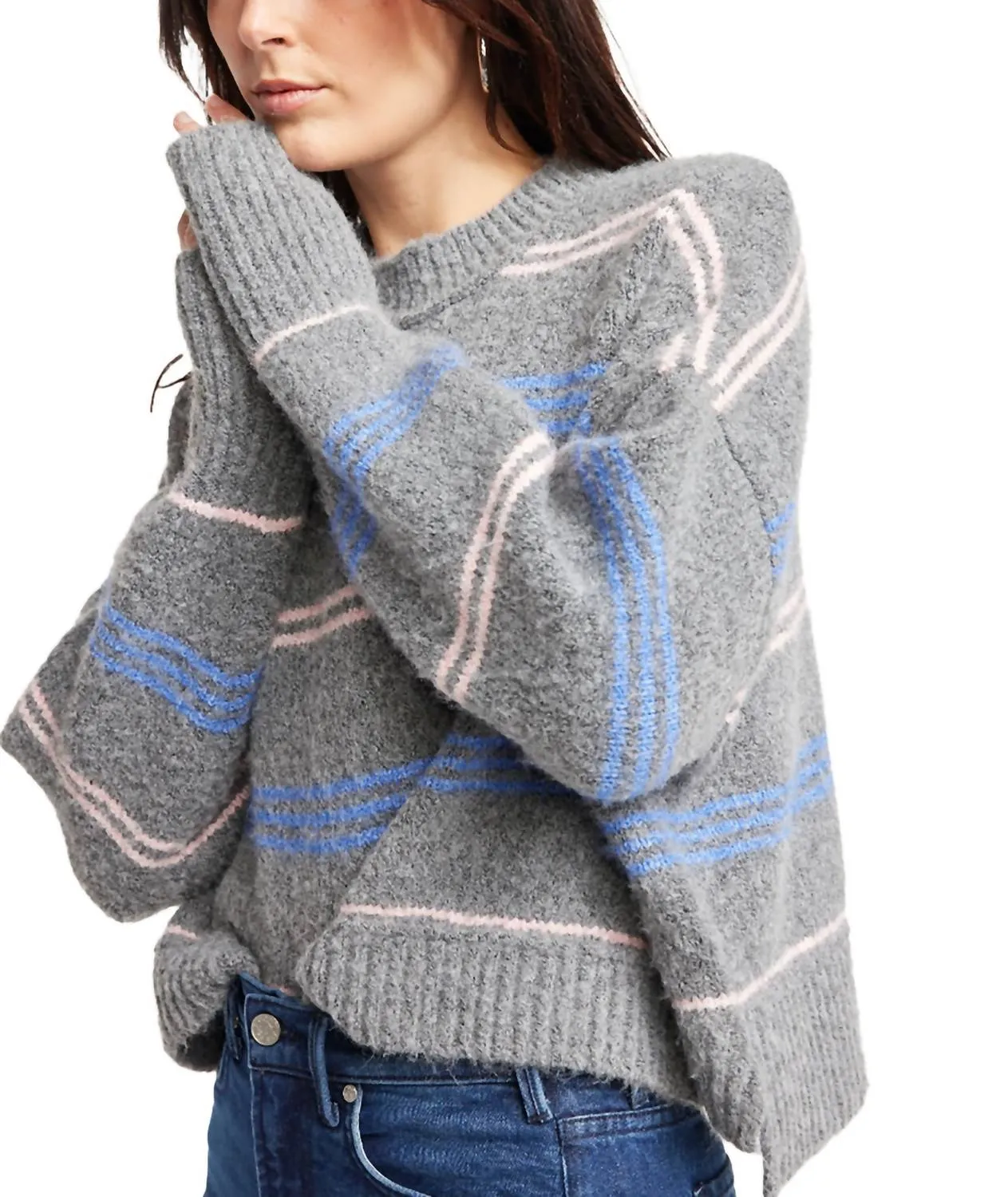 Pink/blue Striped Rya Sweater