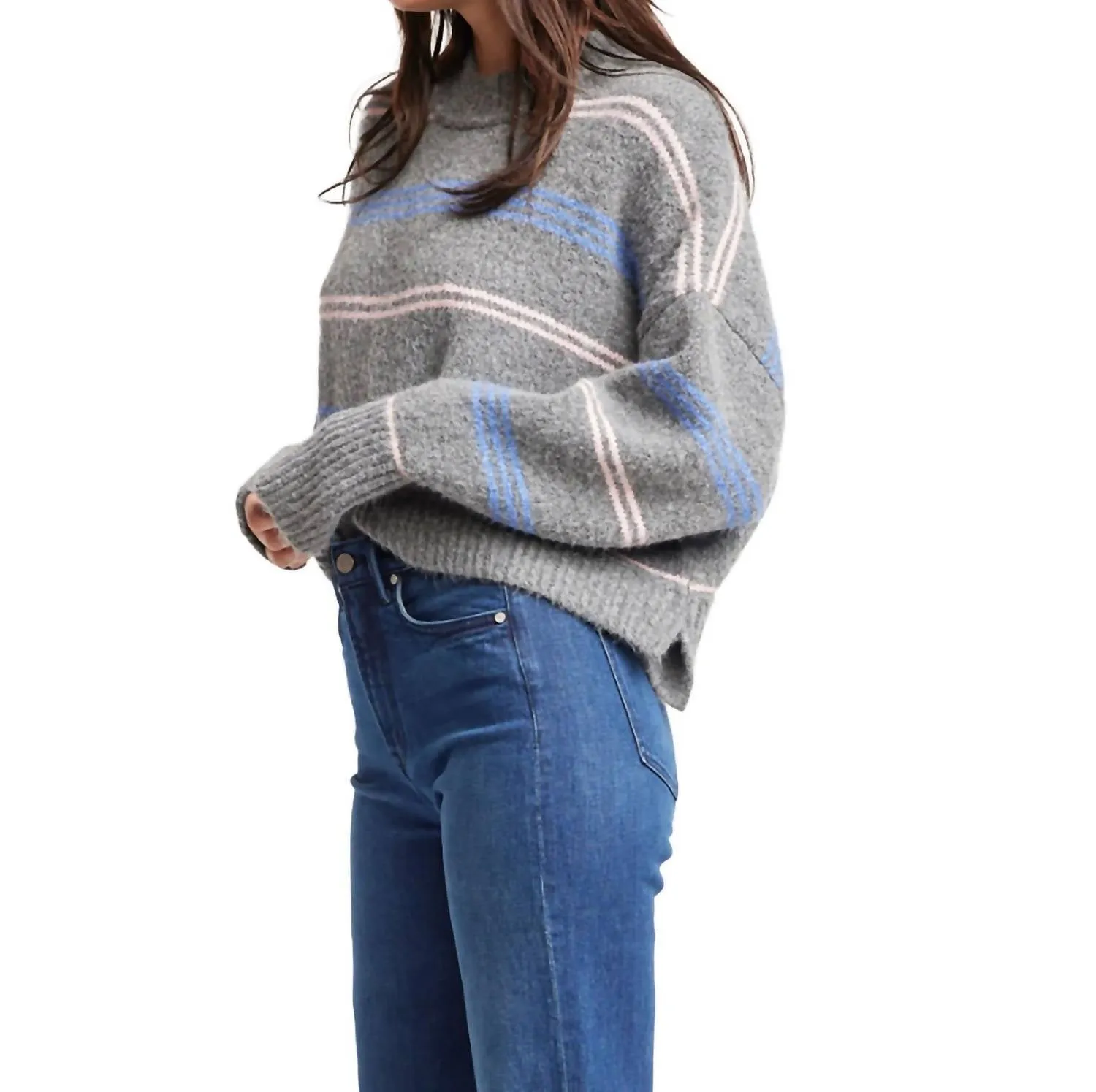 Pink/blue Striped Rya Sweater