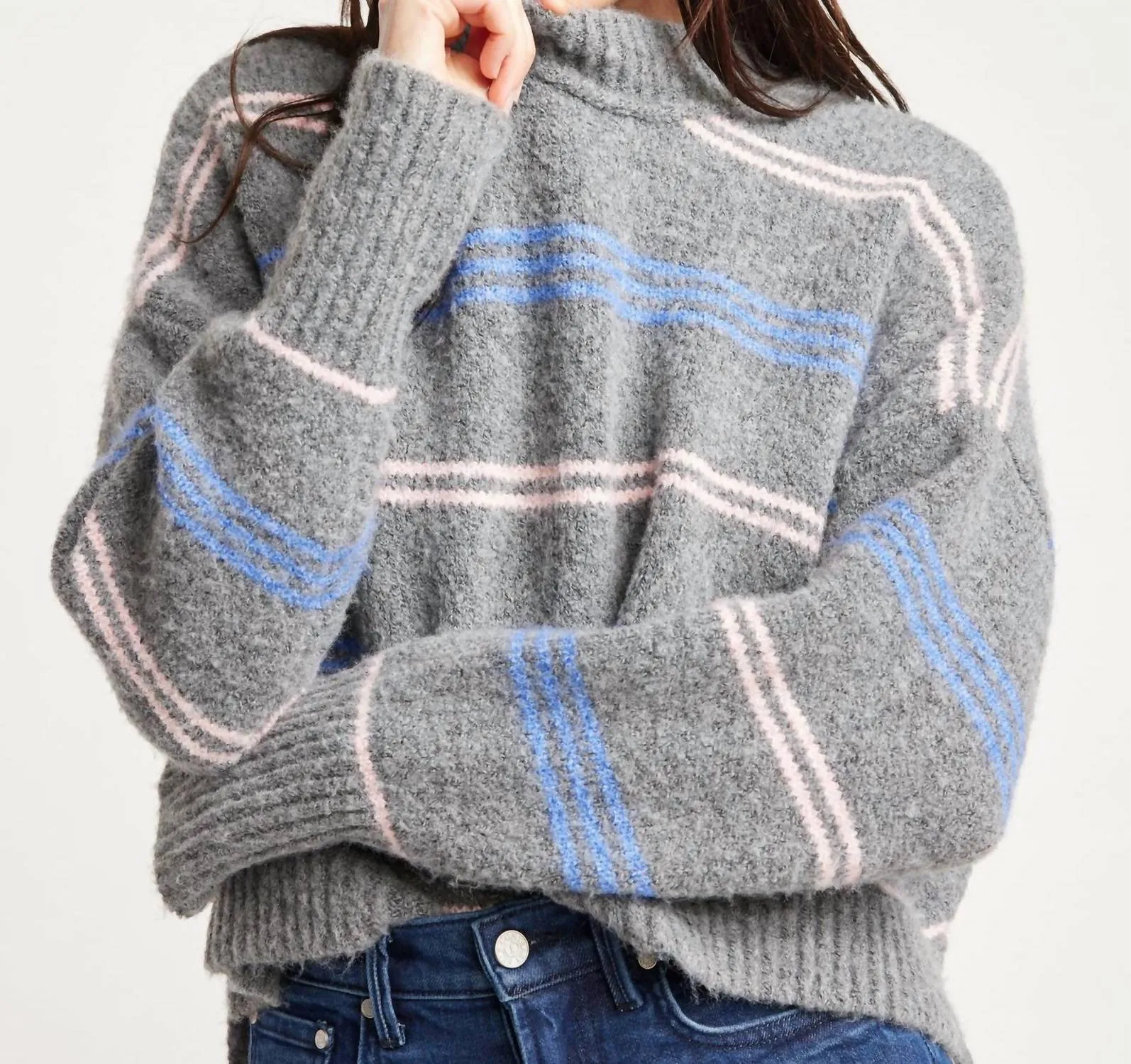 Pink/blue Striped Rya Sweater
