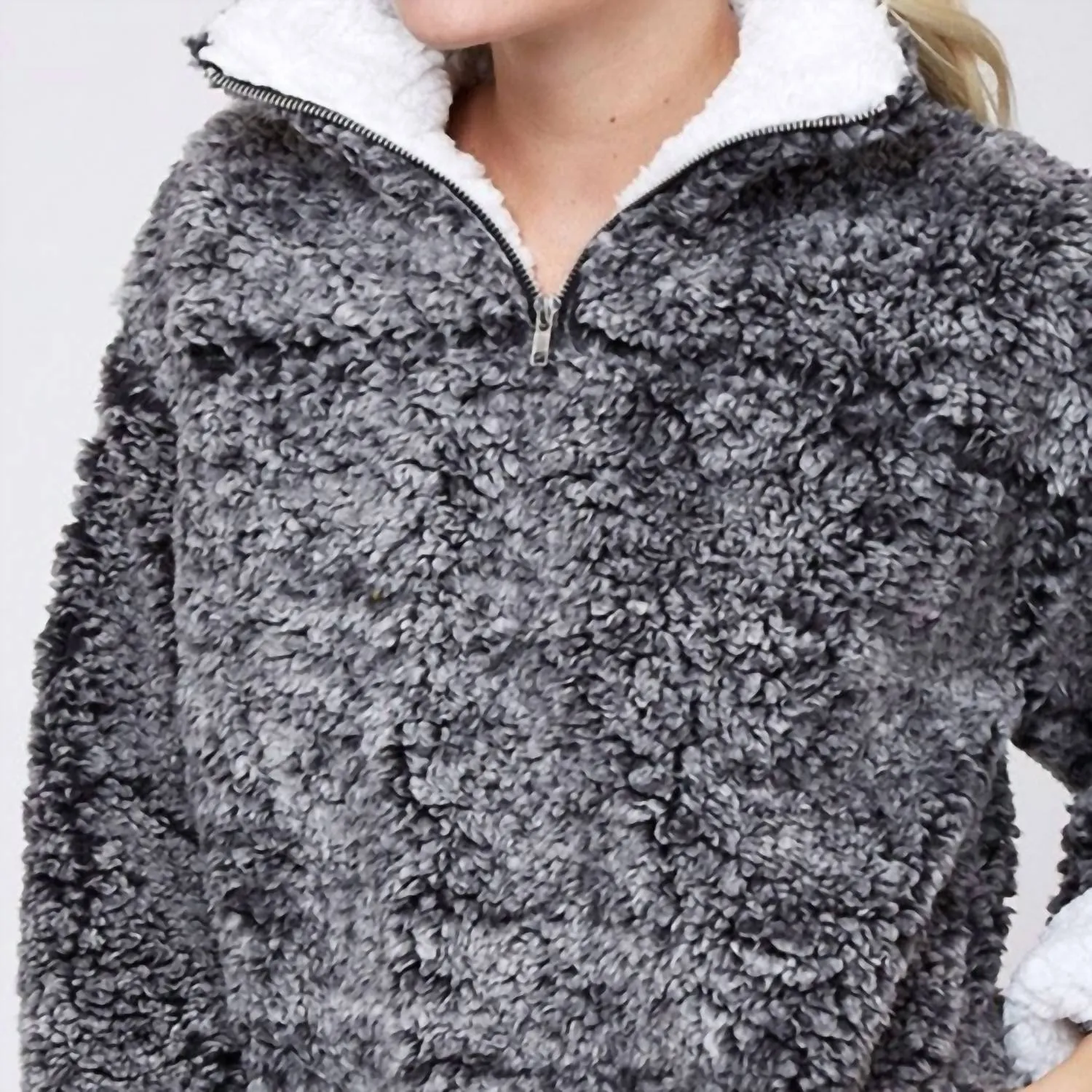 Plus Size Soft Pull Over Sweater In Charcoal