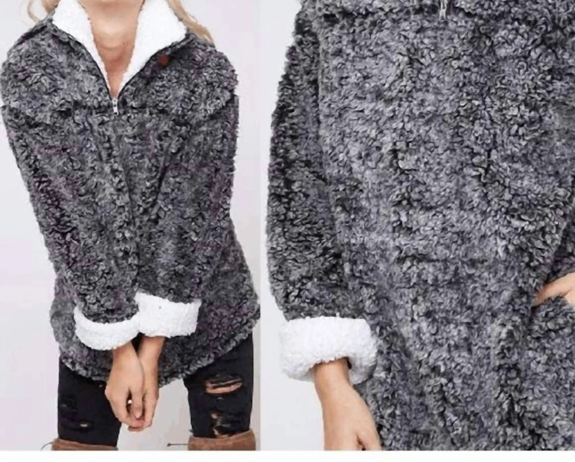 Plus Size Soft Pull Over Sweater In Charcoal