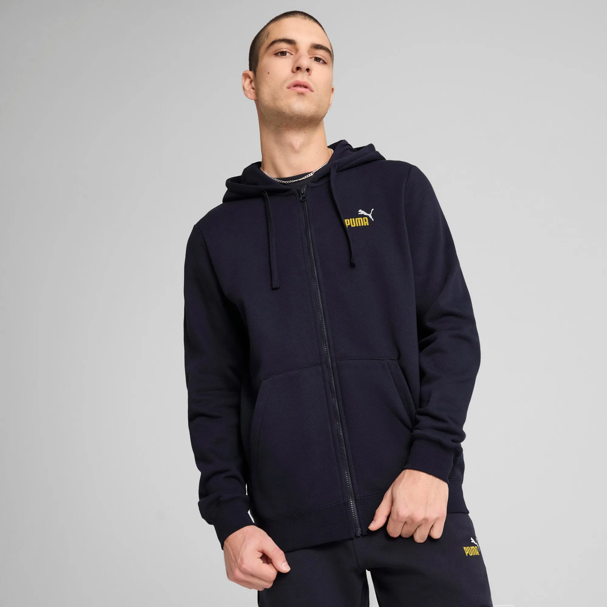PUMA Men's Essentials 2 Colour Small No. 1 Logo Full-Zip Hoodie Men