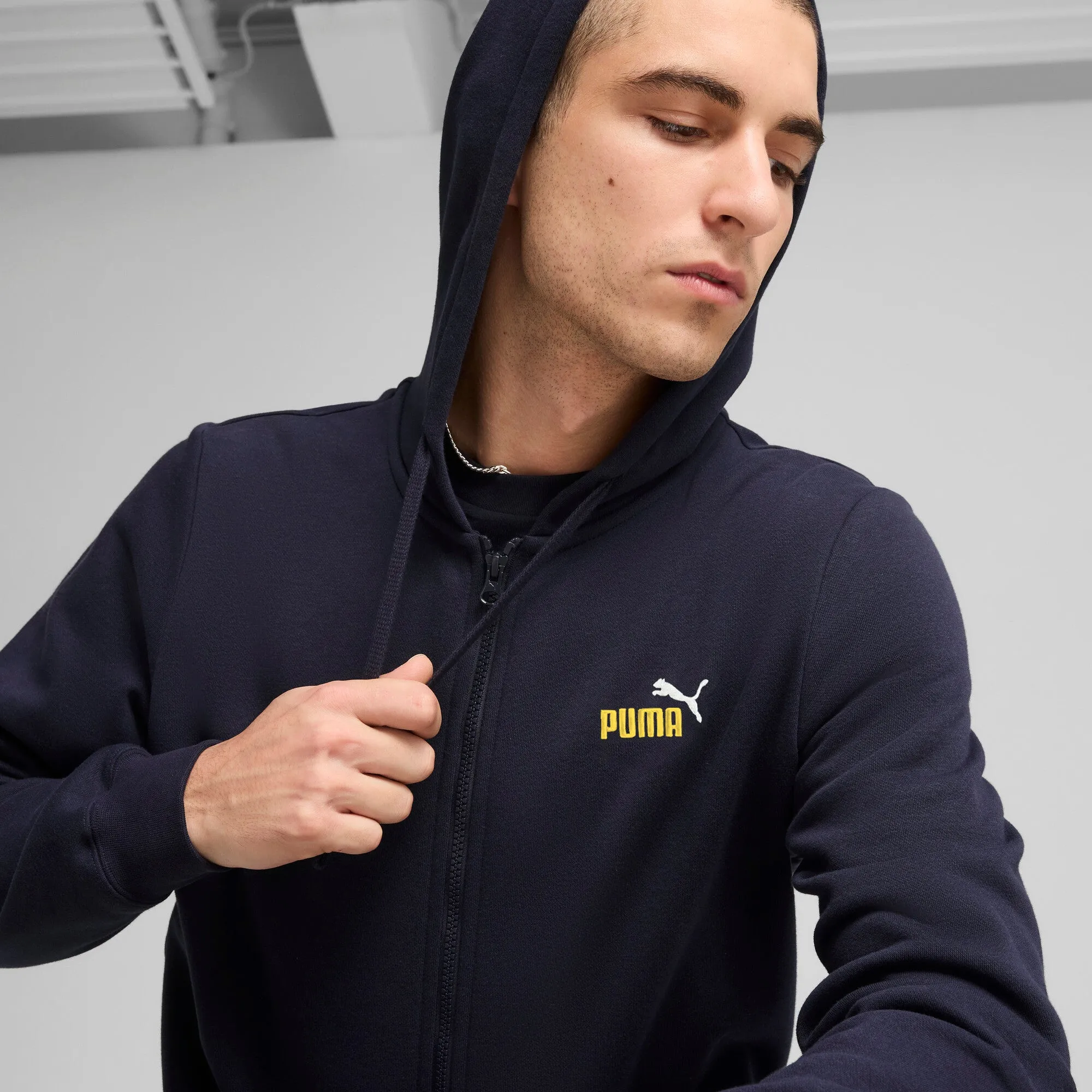 PUMA Men's Essentials 2 Colour Small No. 1 Logo Full-Zip Hoodie Men