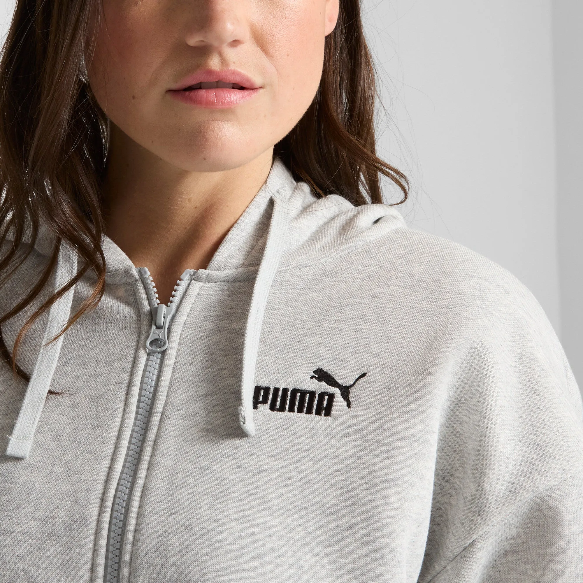 PUMA Women's Essentials Small No. 1 Logo Fleece Comfort Full-Zip Hoodie
