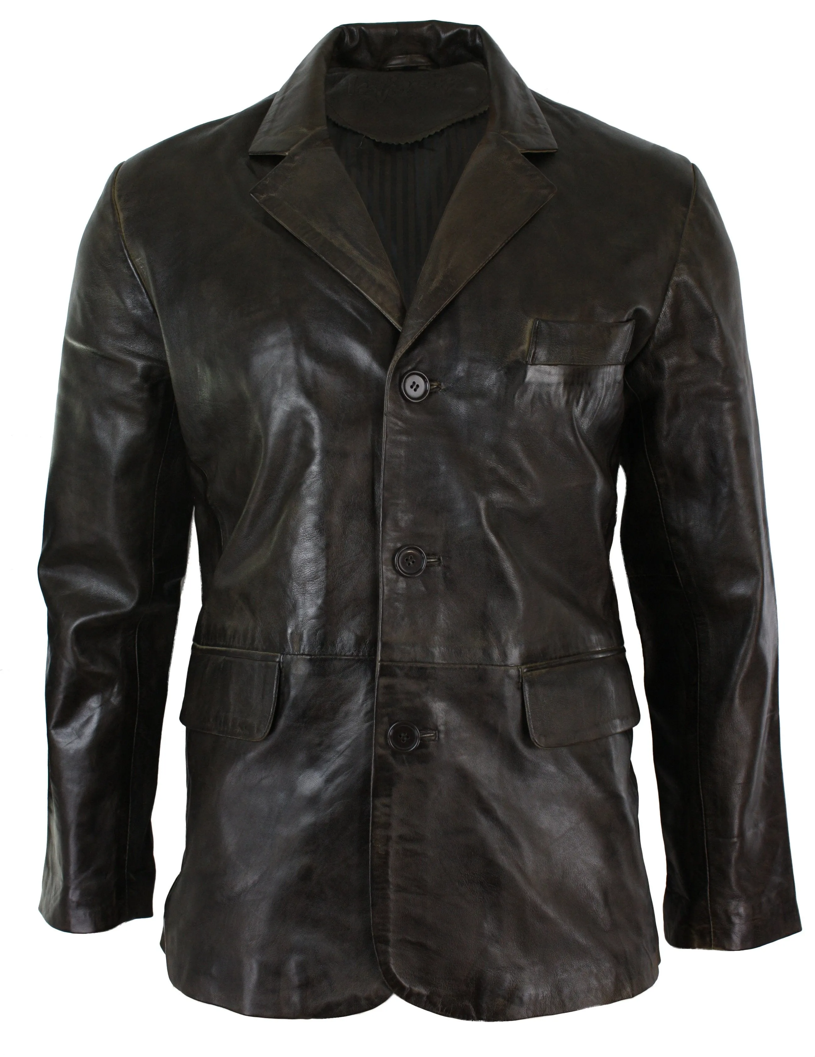 Real Leather Smart Casual Blazer