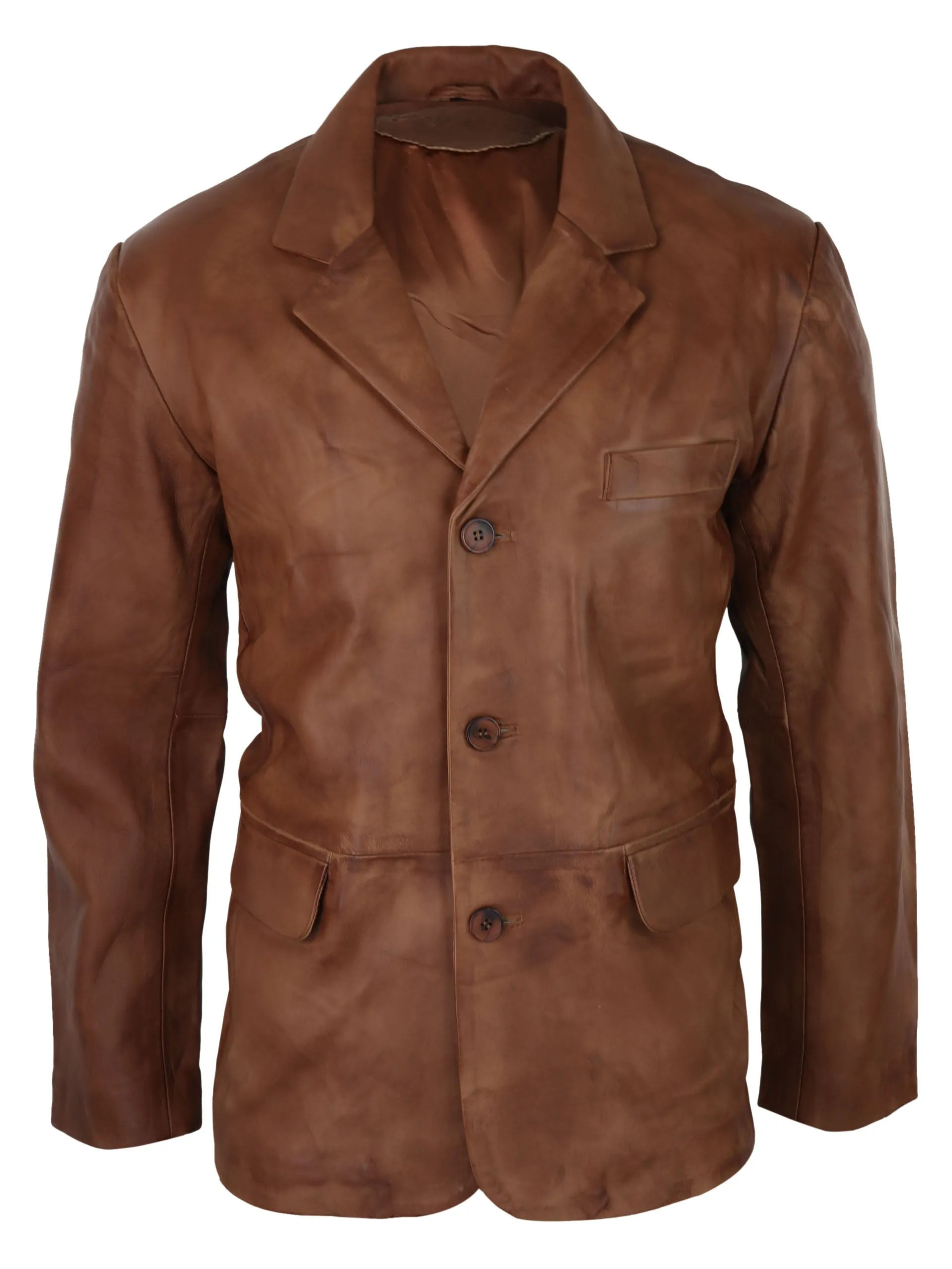 Real Leather Smart Casual Blazer