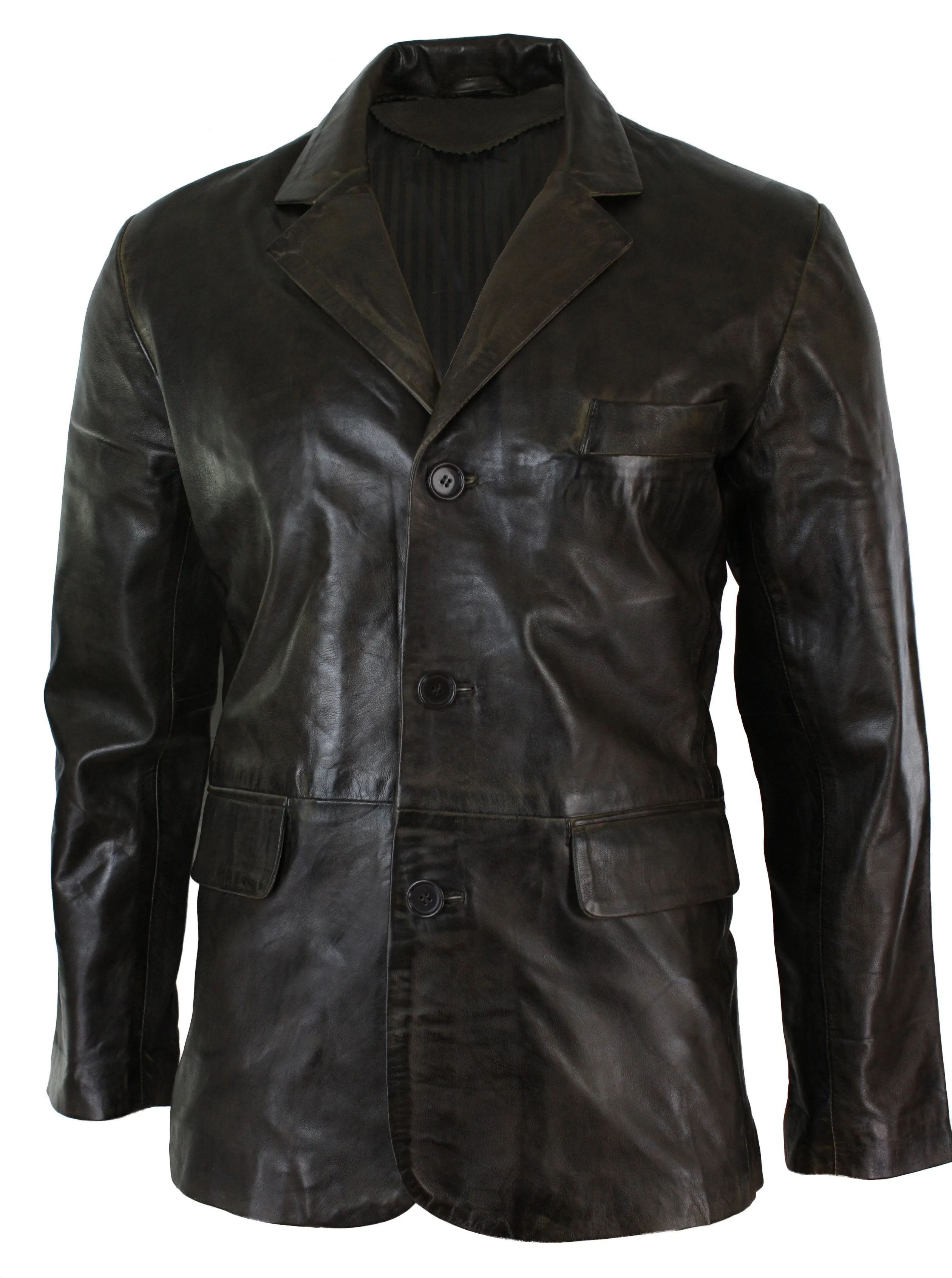 Real Leather Smart Casual Blazer