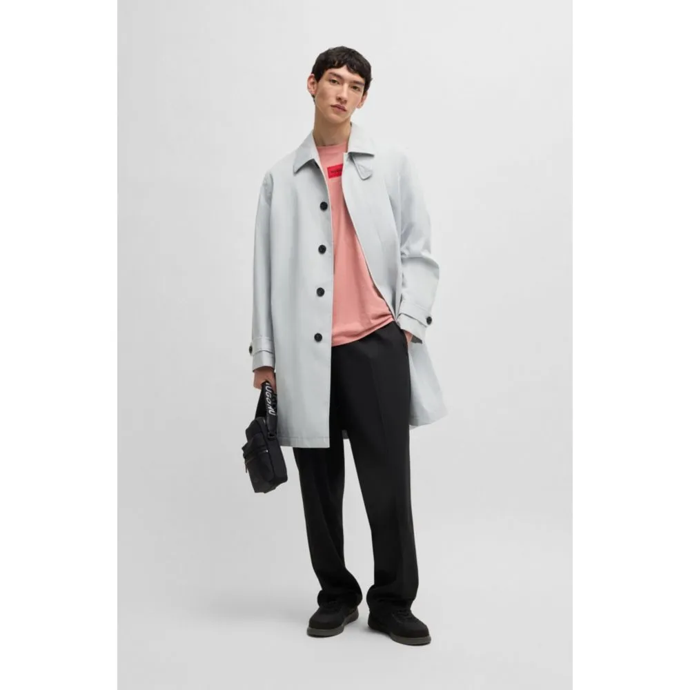 Regular-fit coat in water-repellent fabric