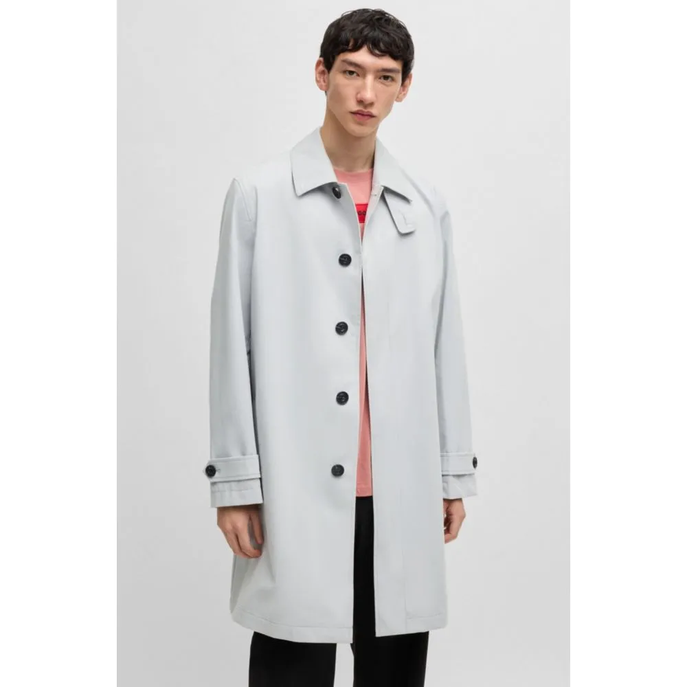 Regular-fit coat in water-repellent fabric