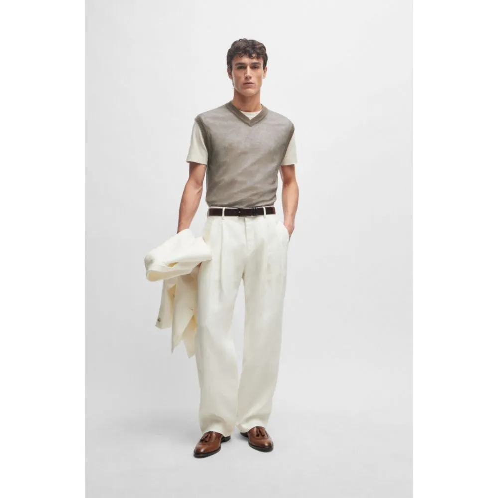 Regular-fit sleeveless sweater in a translucent knit