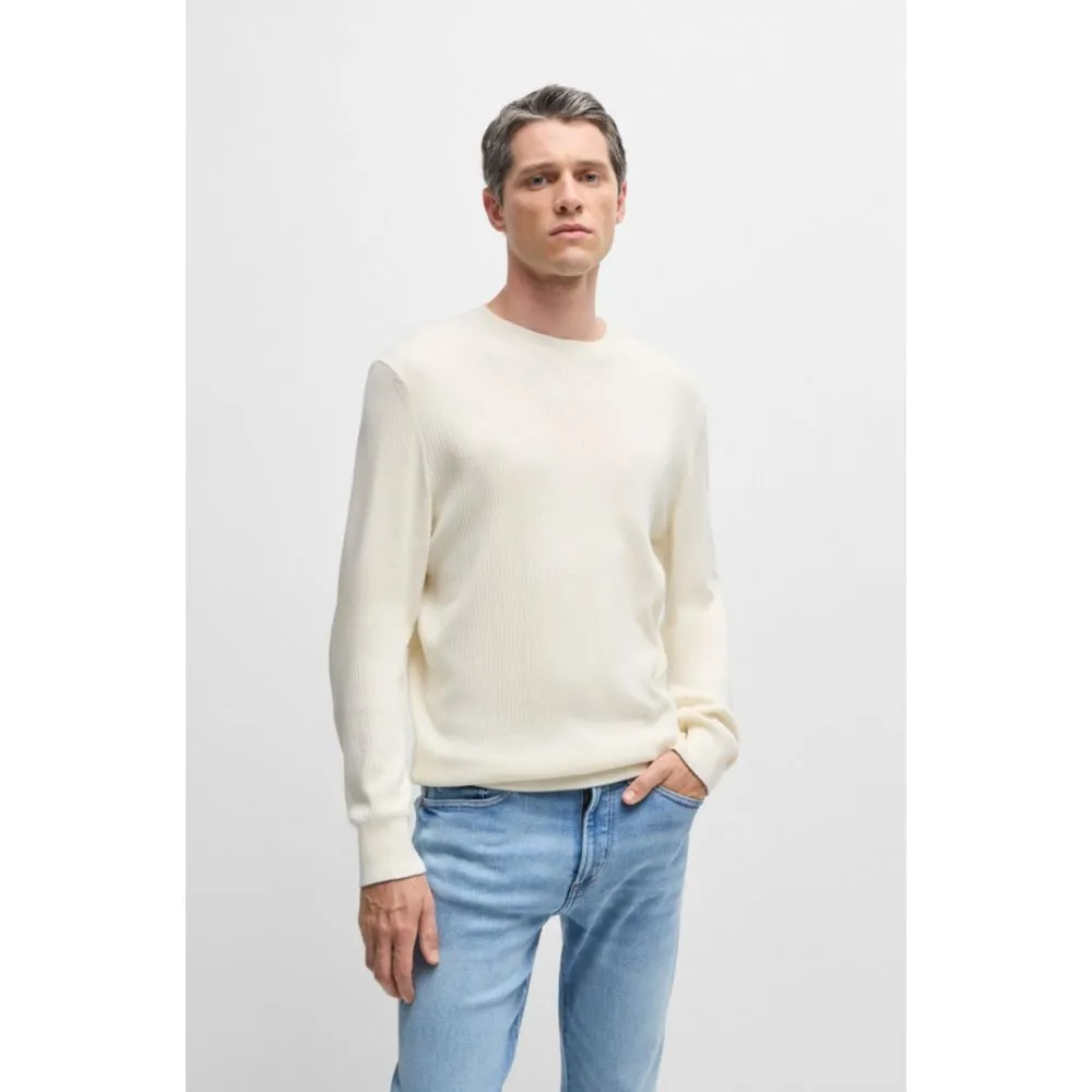 Regular-fit sweater in silk and cotton