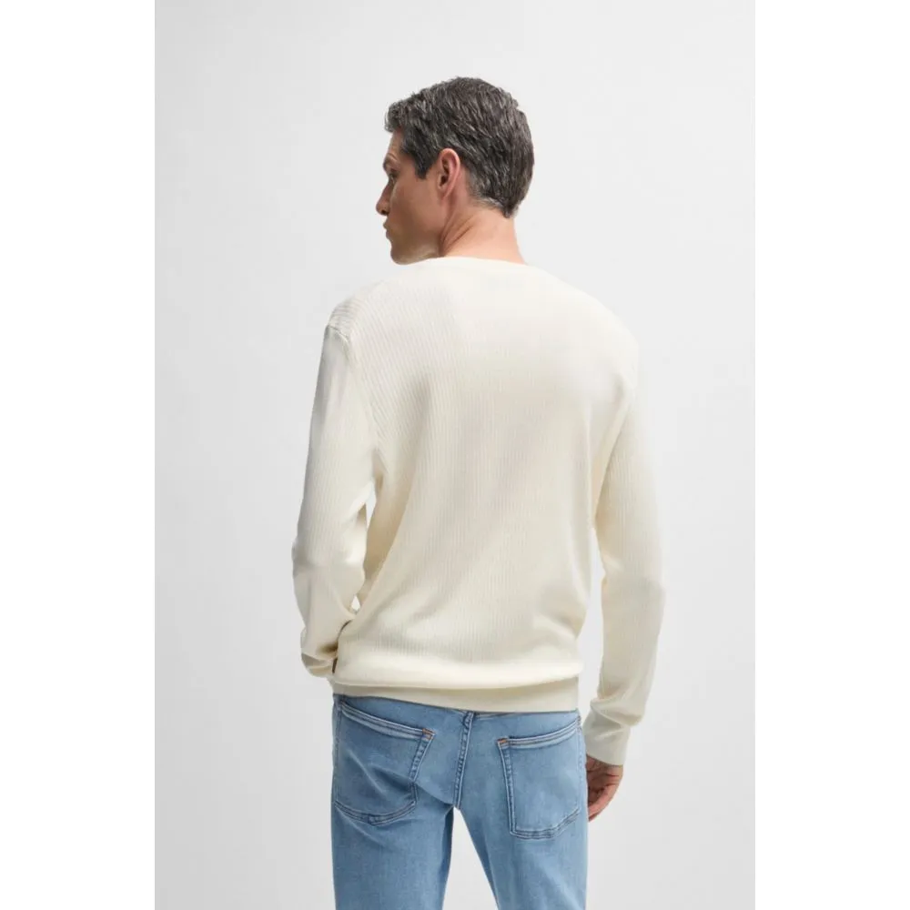 Regular-fit sweater in silk and cotton
