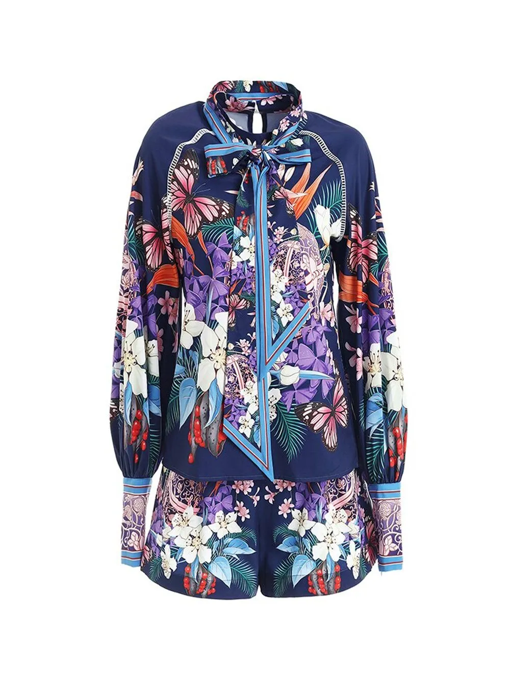 REILY Floral Blouse & Shorts Set