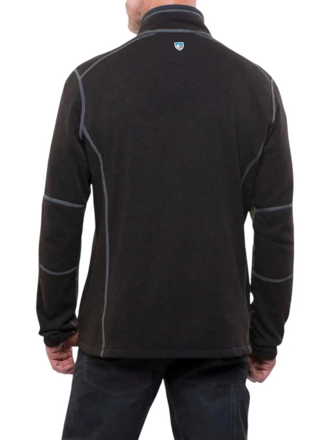 Revel Quarter Zip Pullover In Charcoal /olive