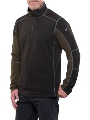 Revel Quarter Zip Pullover In Charcoal /olive