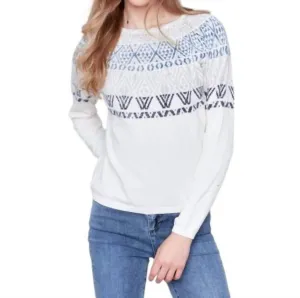 Reverse-Printed Ski Sweater In Ecru